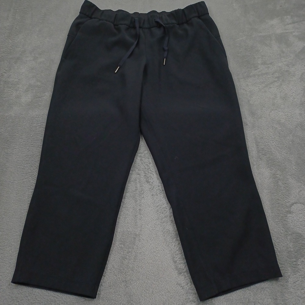 Lululemon Pants Womens 10 Black On The Fly Crop Drawstring Preppy